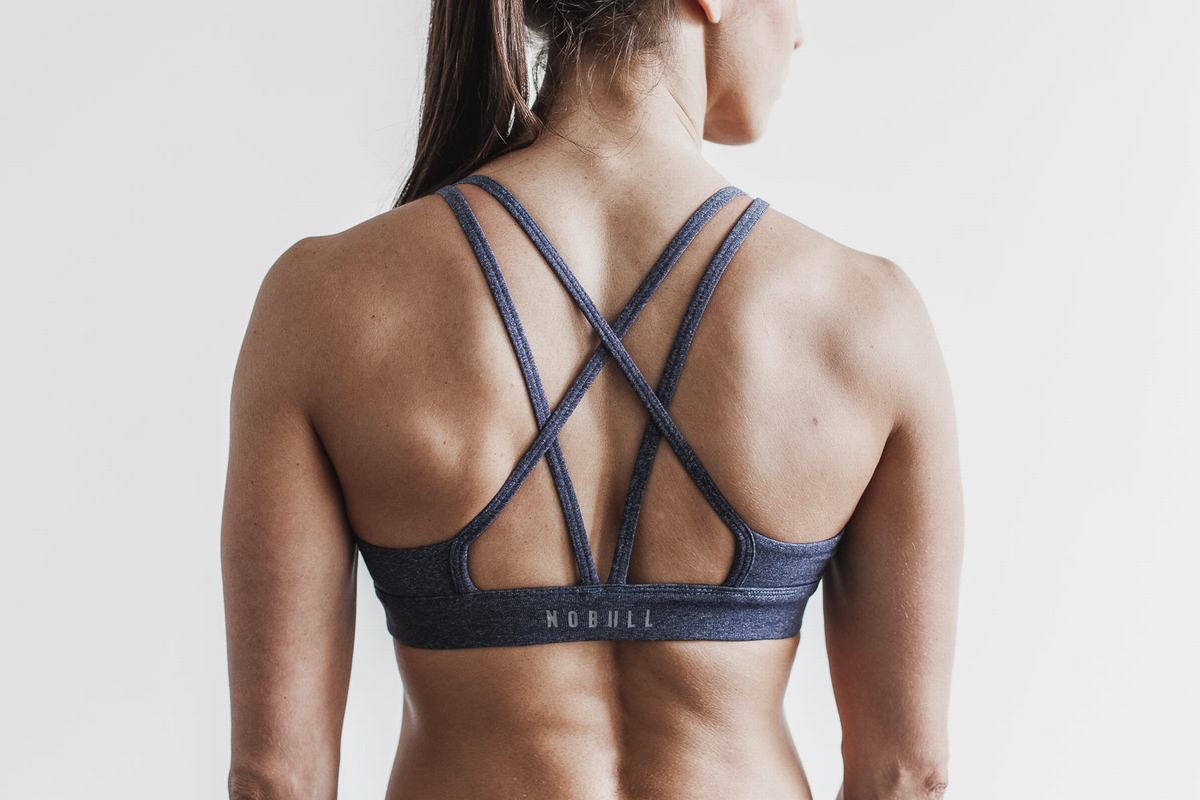 Nobull Heather Women's Sports Bras Navy | Australia (VQ5761)